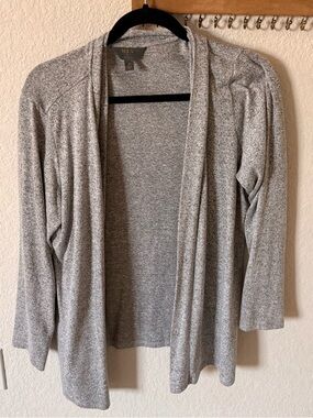Mix Heather Gray Open-Front Women's Cardigan